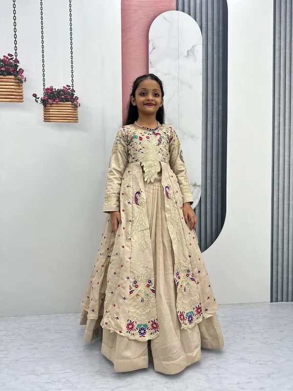 Beige_Embroidered_Anarkali_Dress_For_Girls