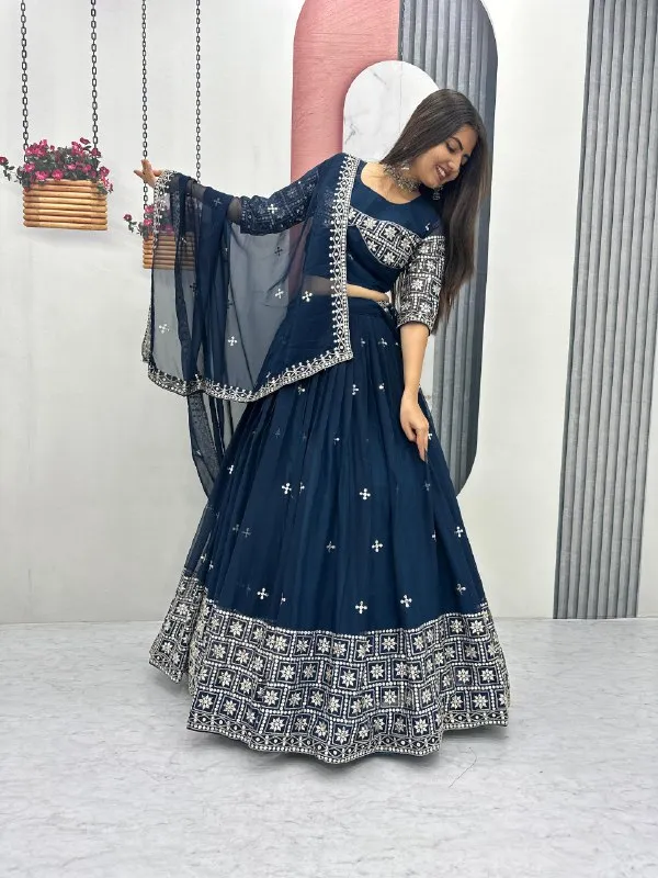 Navy_Blue_Embroidered_Lehenga_Choli_Set_For_Women