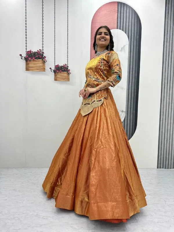Copper_Embroidered_Flared_Lehenga_Set_For_Women