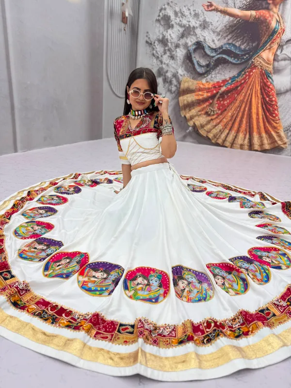 White_Printed_Lehenga_Choli_For_Women