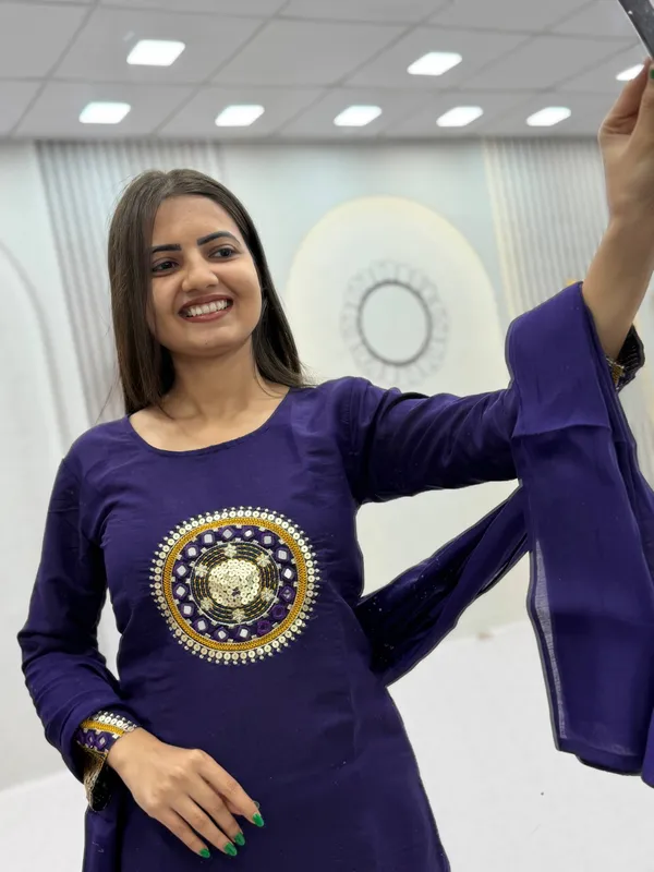Purple_Embroidered_Straight_Kurta_Set_For_Women