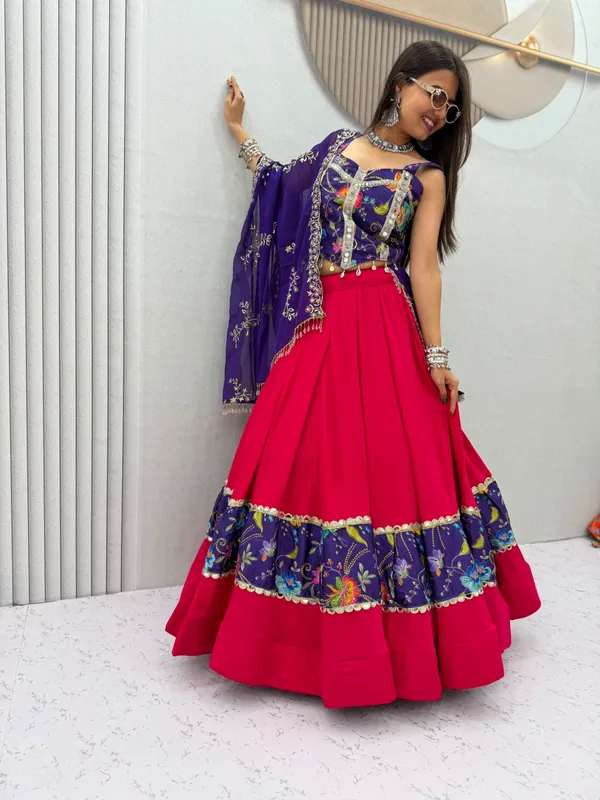 Pink_Embroidered_Flared_Lehenga_Choli_For_Women