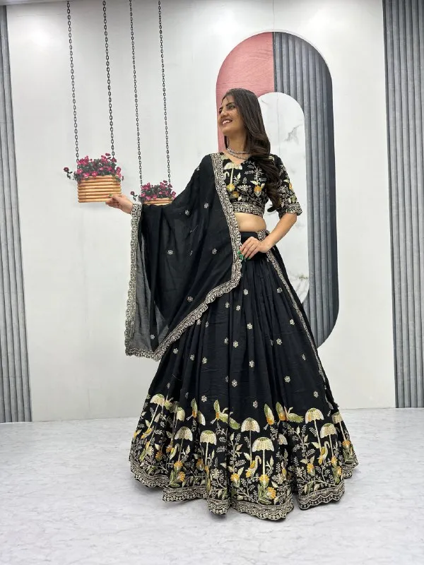 Black_Embroidered_Lehenga_Choli_Set_For_Women
