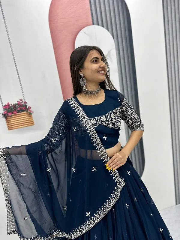Navy_Blue_Embroidered_Lehenga_Choli_Set_For_Women