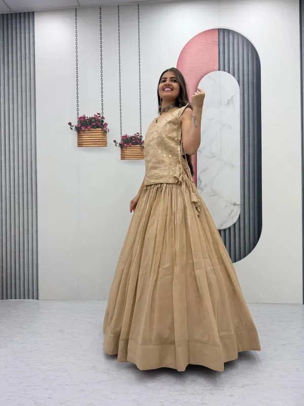 Beige_Embroidered_Flared_Lehenga_Set_For_Women