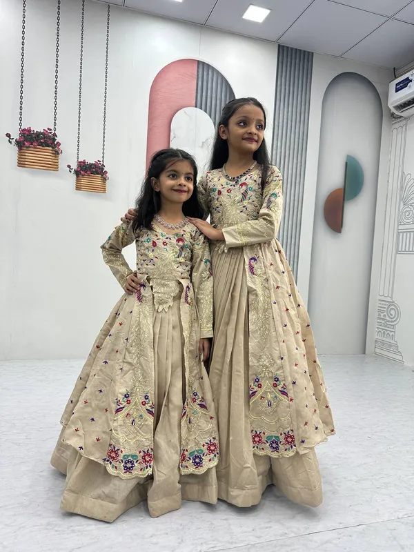 Beige_Embroidered_Anarkali_Dress_For_Girls