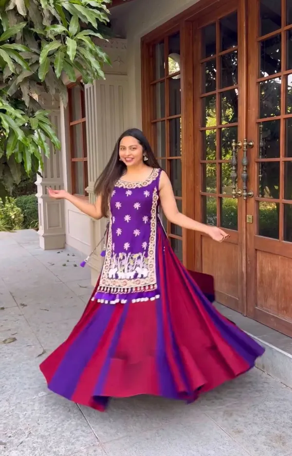 Purple_Embellished_Anarkali_Lehenga_Set_For_Women