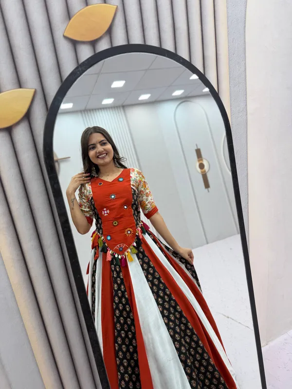 Orange_Embroidered_Ethnic_Dress_For_Women