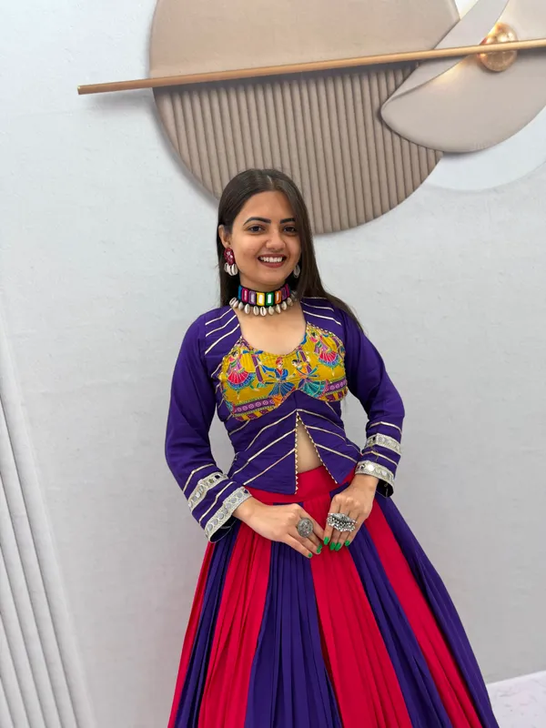 Purple_And_Red_Embroidered_Lehenga_Choli_For_Women