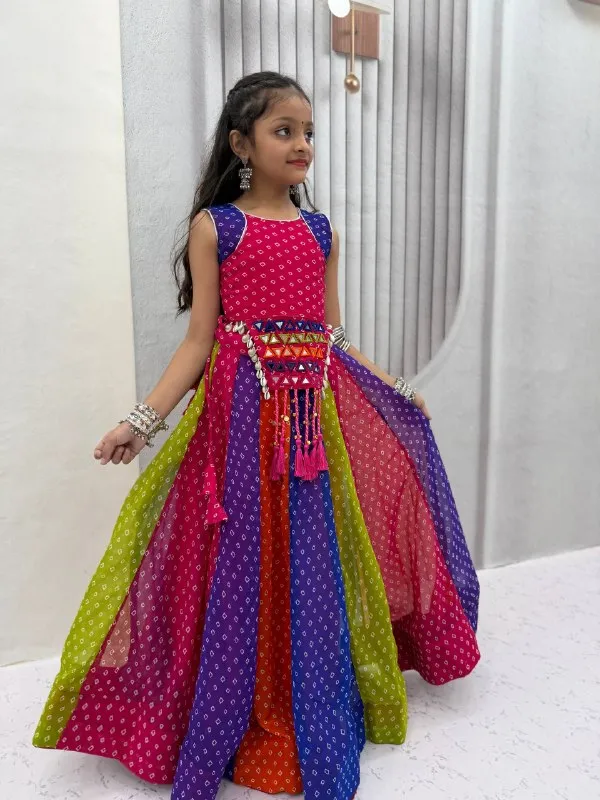Multicolour_Printed_Lehenga_Dress_For_Girls
