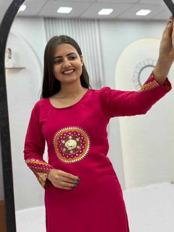Pink_Embroidered_Straight_Kurta_Set_For_Women