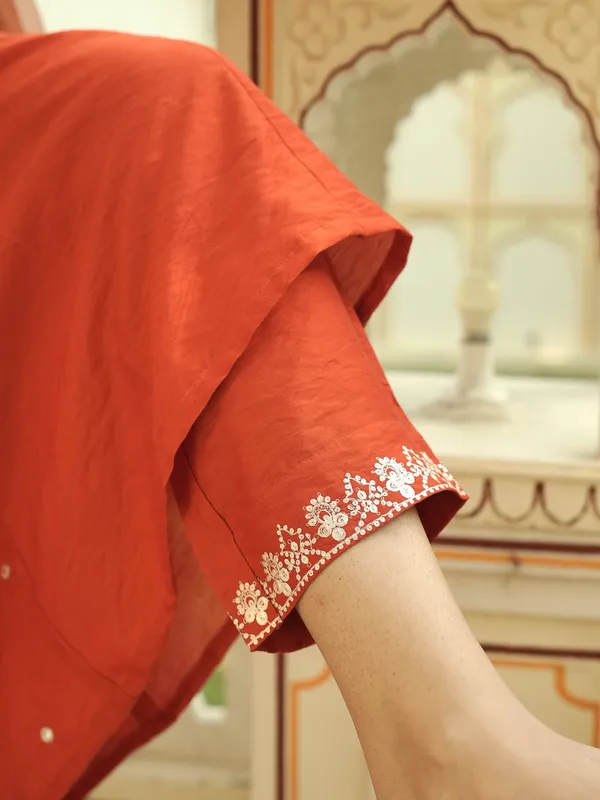 Rust_Red_Embroidered_Straight_Kurta_For_Women