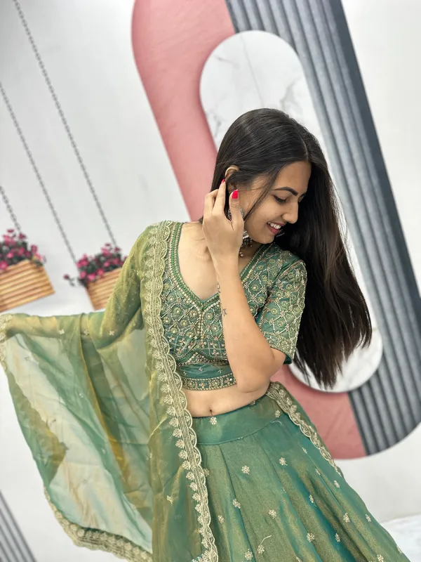 Green_Embroidered_Lehenga_Choli_For_Women