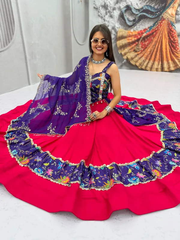 Pink_Embroidered_Flared_Lehenga_Choli_For_Women