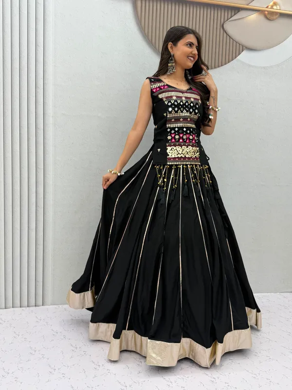 Black_Embellished_Flared_Ethnic_Dress_For_Women