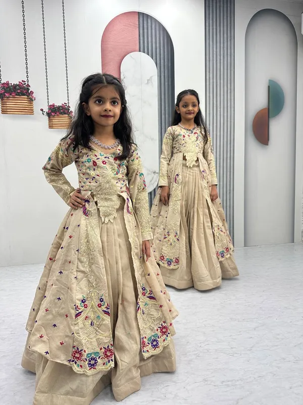 Beige_Embroidered_Anarkali_Dress_For_Girls