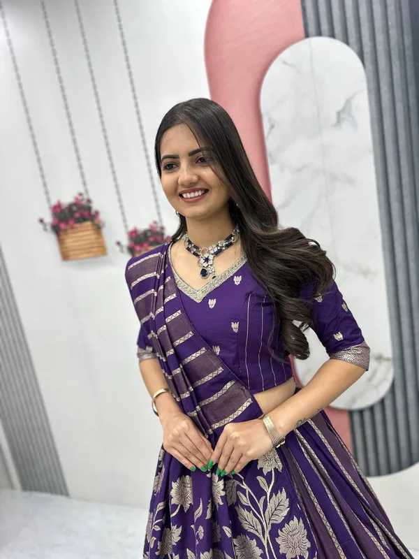 Purple_Printed_Lehenga_Choli_Set_For_Women