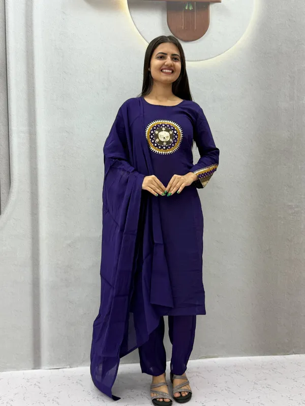 Purple_Embroidered_Straight_Kurta_Set_For_Women