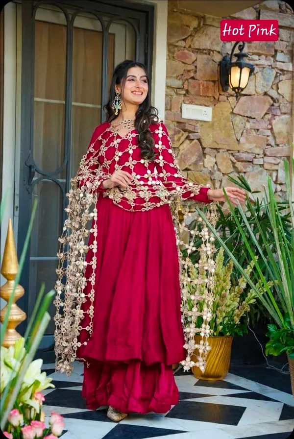 Hot_Pink_Embellished_Anarkali_Suit_Set_For_Women