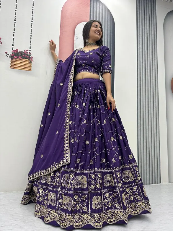 Purple_Embroidered_Lehenga_Choli_Set_For_Women