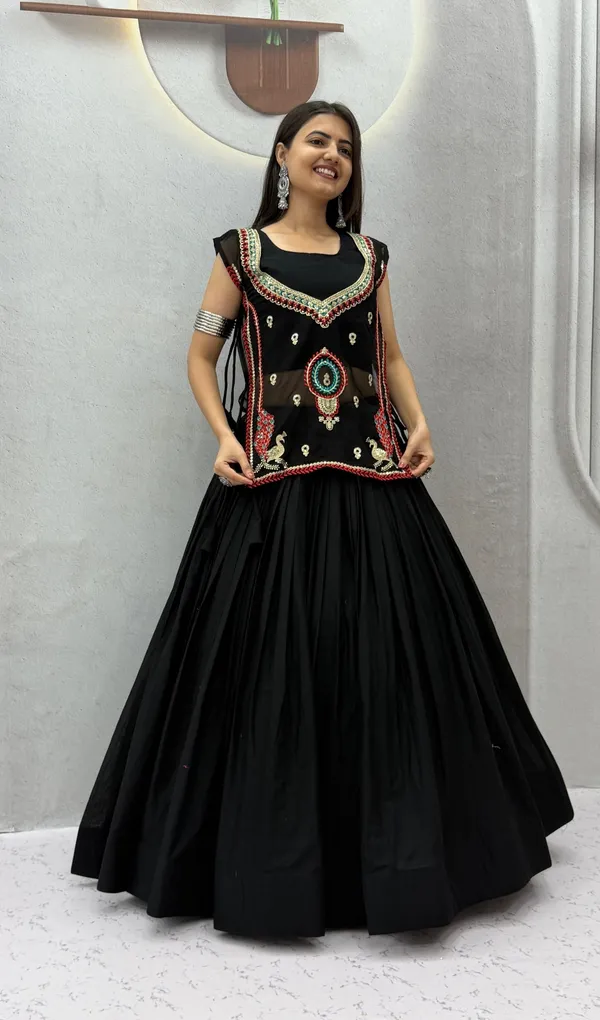 Black_Embroidered_Lehenga_Choli_Set_For_Women