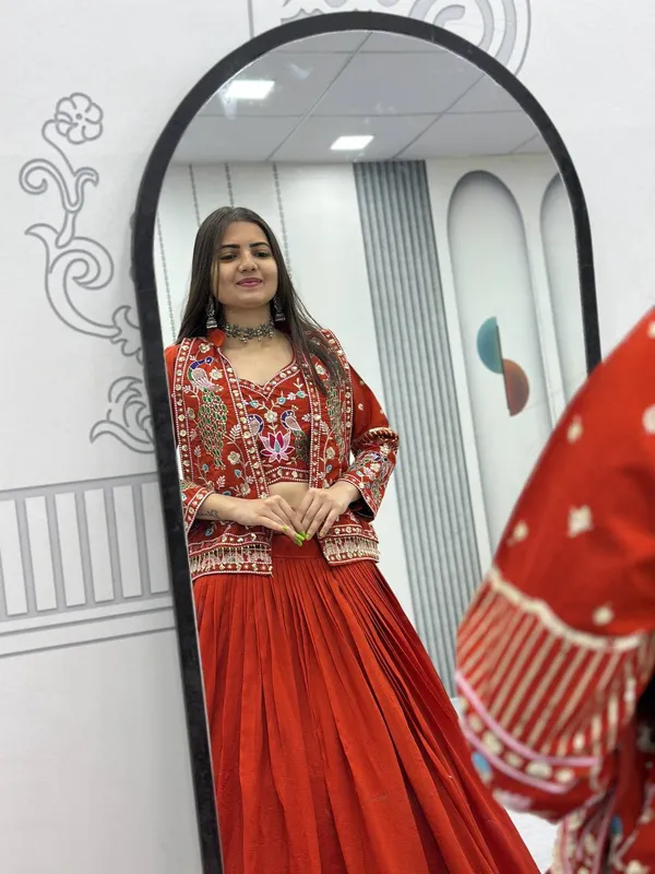 Red_Embroidered_Lehenga_Choli_Set_For_Women