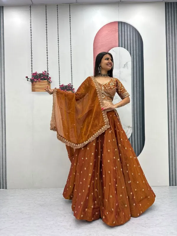 Orange_Embroidered_Lehenga_Choli_For_Women
