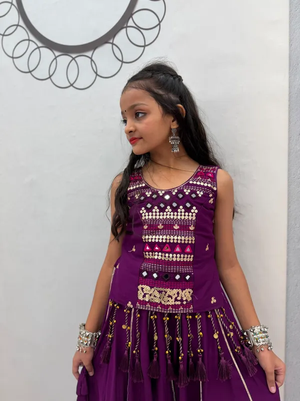 Purple_Traditional_Lehenga_Choli_For_Girls