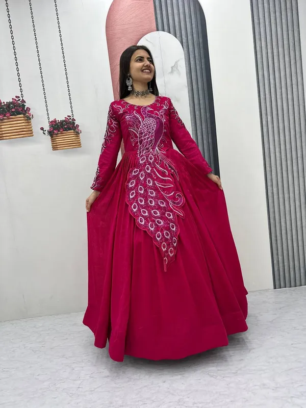 Magenta_Embroidered_Anarkali_Gown_For_Women