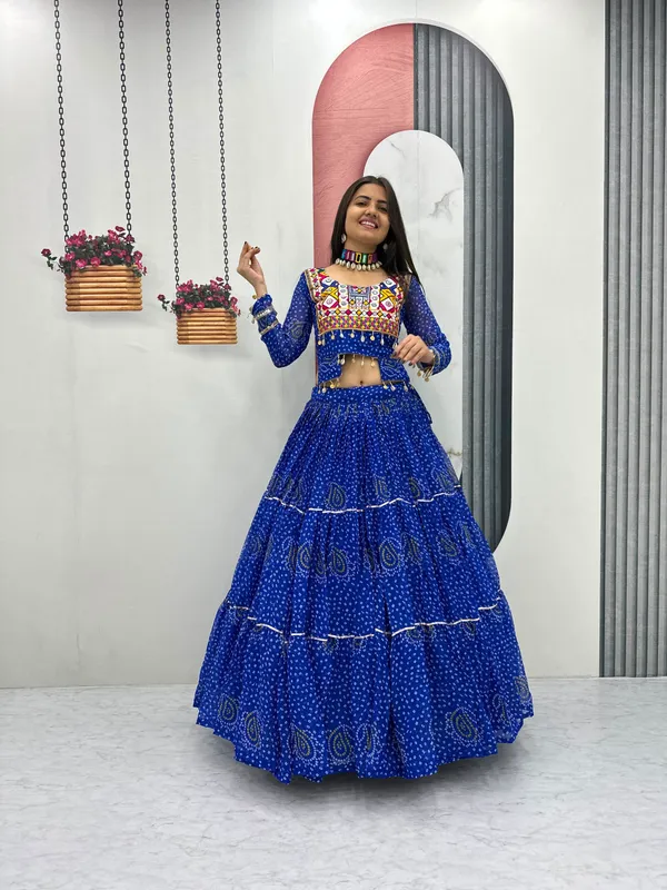 Blue_Printed_Flared_Lehenga_Choli_For_Women