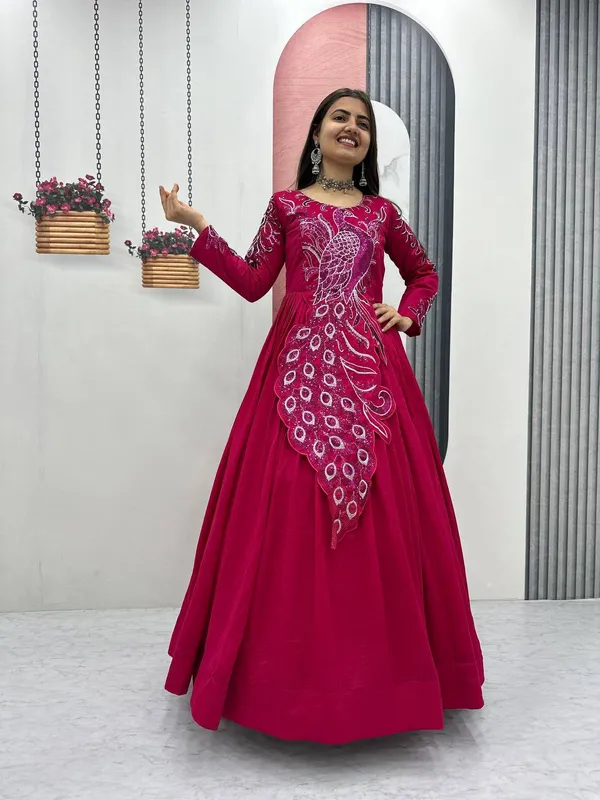 Magenta_Embroidered_Anarkali_Gown_For_Women