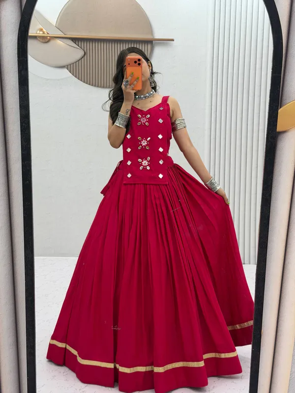 Red_Embellished_Flared_Lehenga_Choli_For_Women