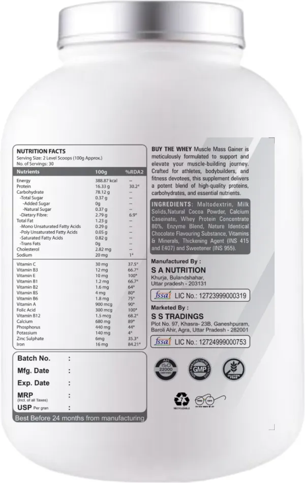 BUY_THE_WHEY_Muscle_Mass_Gainer_|_100%_Genuine_|_For_Adults_Weight_Gainers/Mass_Gainers_(3_kg,_STRAWBERRY)