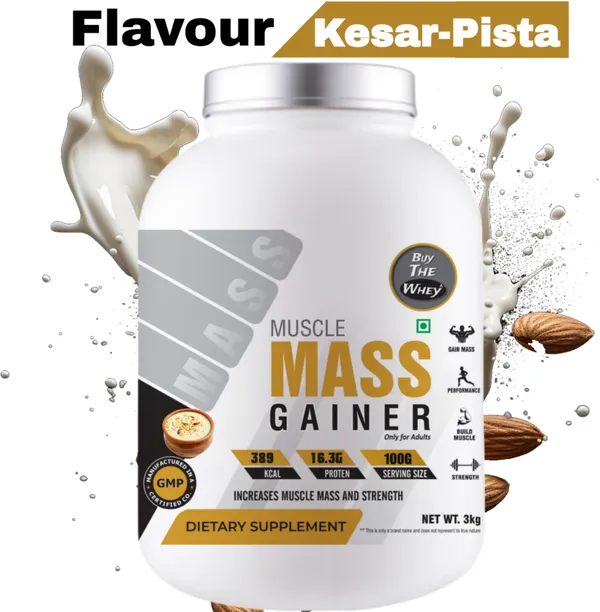 BUY_THE_WHEY_Muscle_Mass_Gainer_|_100%_Genuine_|_For_Adults_Weight_Gainers/Mass_Gainers_(3_kg,_KESAR-PISTA)
