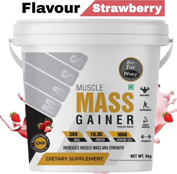 BUY_THE_WHEY_Muscle_Mass_Gainer_|_100%_Genuine_|_For_Adults_Weight_Gainers/Mass_Gainers_(5_kg,_STRAWBERRY)