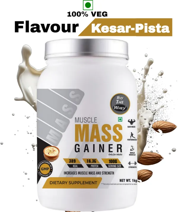 BUY_THE_WHEY_Muscle_Mass_Gainer_/_Weight_Gainer_|_100%_Genuine_|_For_Adults_Weight_Gainers/Mass_Gainers_(1_kg,_KESAR-PISTA)