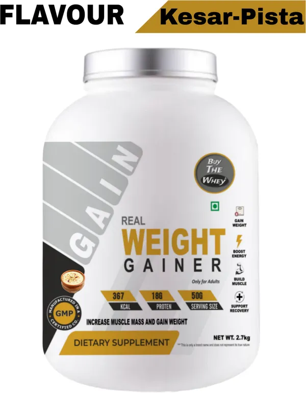 BUY_THE_WHEY_Real_Weight_Gainer_|_Lab_Tested_|_100%_Pure_Gainer_Weight_Gainers/Mass_Gainers_(2.7_kg,_KESAR-PISTA)