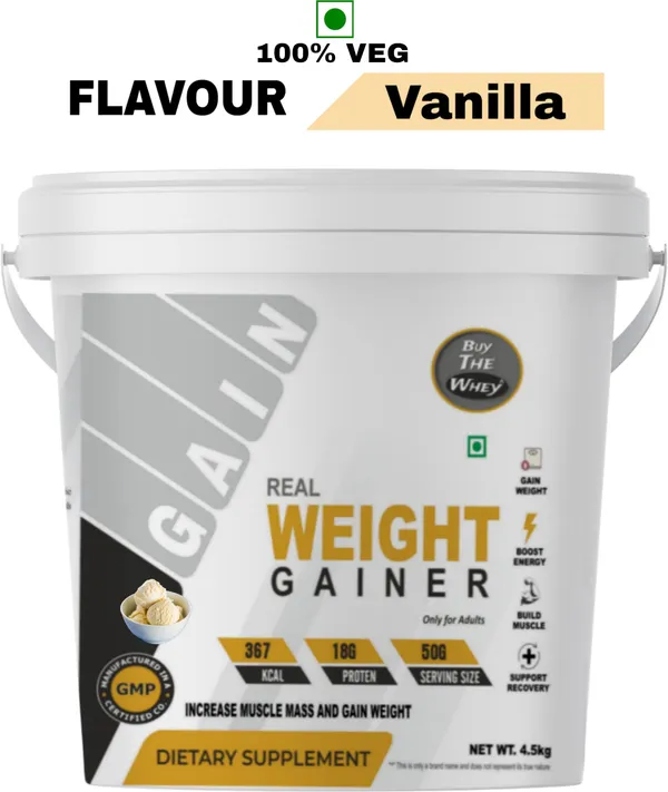BUY_THE_WHEY_Real_Weight_Gainer_|_Lab_Tested_|_Weight_Gainers/Mass_Gainers_(4.5_kg,_VANILLA)