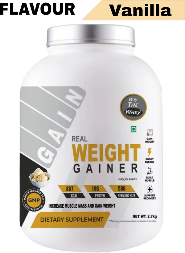 BUY_THE_WHEY_Real_Weight_Gainer_|_Lab_Tested_|_100%_Pure_Gainer_Weight_Gainers/Mass_Gainers_(2.7_kg,_VANILLA)