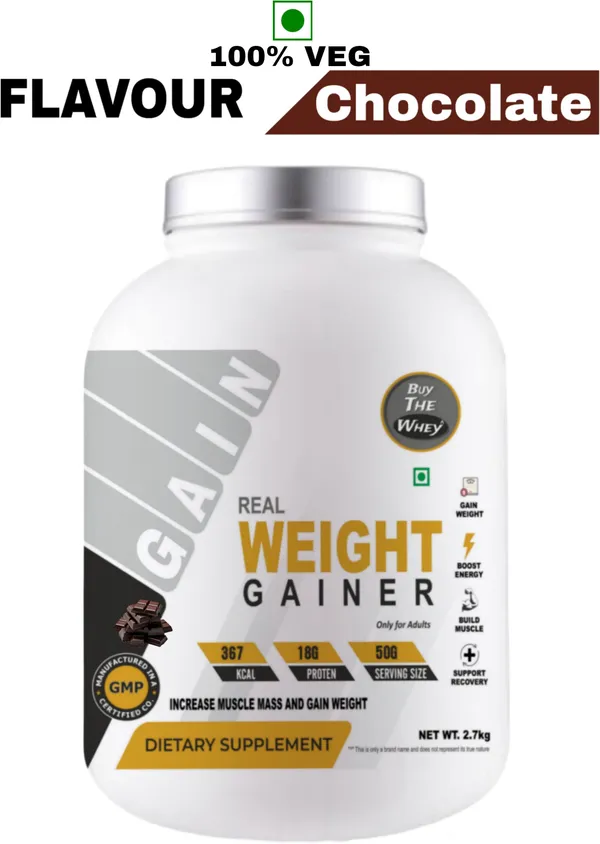 BUY_THE_WHEY_Real_Weight_Gainer_|_Lab_Tested_|_Weight_Gainers/Mass_Gainers_(2.7_kg,_CHOCOLATE)
