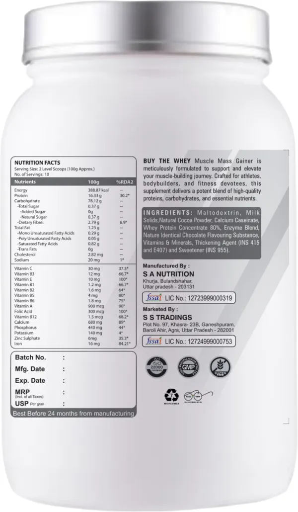 BUY_THE_WHEY_Muscle_Mass_Gainer_|_100%_Genuine_|_Lab_Tested_|_For_Adults_With_Shaker_-_Weight_Gainers/Mass_Gainers_(1_kg,_VANILLA)