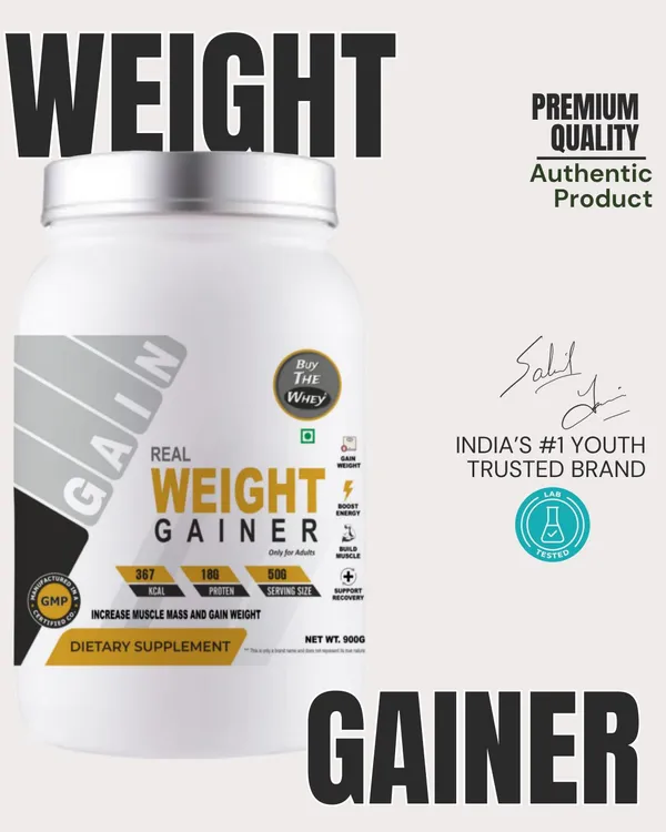 BUY_THE_WHEY_Real_Weight_Gainer_|_Lab_Tested_|_100%_Genuine_|_For_Adults_with_creatine_-_Weight_Gainers/Mass_Gainers_(900_g,_CHOCOLATE)