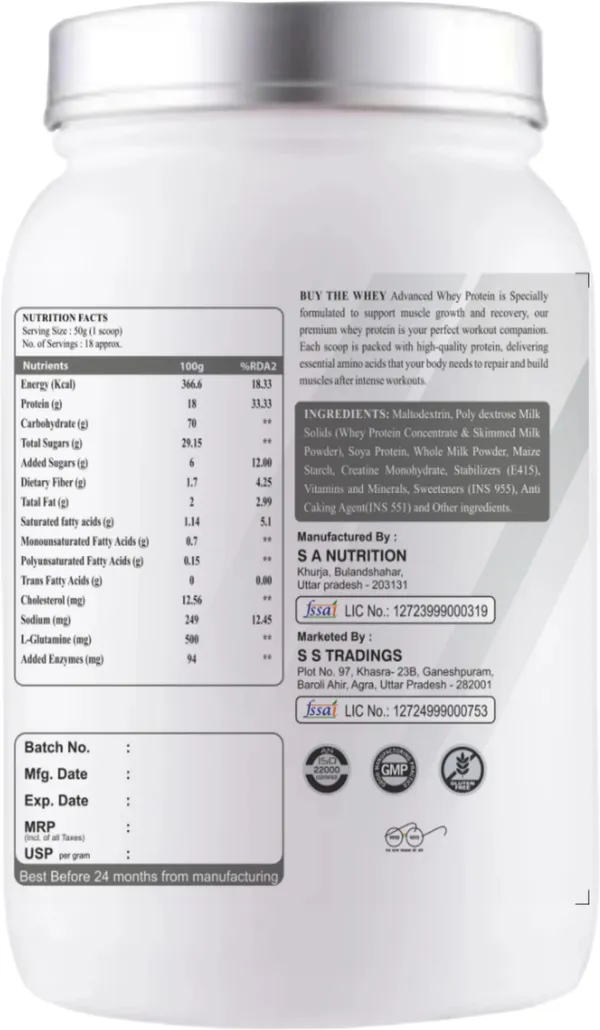 BUY_THE_WHEY_Real_Weight_Gainer_|_Lab_Tested_|_100%_Genuine_|_For_Adults_with_creatine_-_Weight_Gainers/Mass_Gainers_(900_g,_VANILLA)