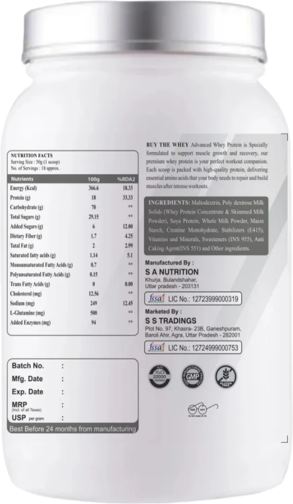 BUY_THE_WHEY_Real_Weight_Gainer_|_Lab_Tested_|_100%_Genuine_|_For_Adults_with_creatine_-_Weight_Gainers/Mass_Gainers_(900_g,_KESAR-PISTA)