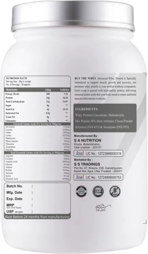 BUY_THE_WHEY_Advance_Whey_Protein_100%_Genuine_Lab_Tested_For_Adults_With_Creatine_-_Weight_Gainers/Mass_Gainers_(900_g,_Chocolate)