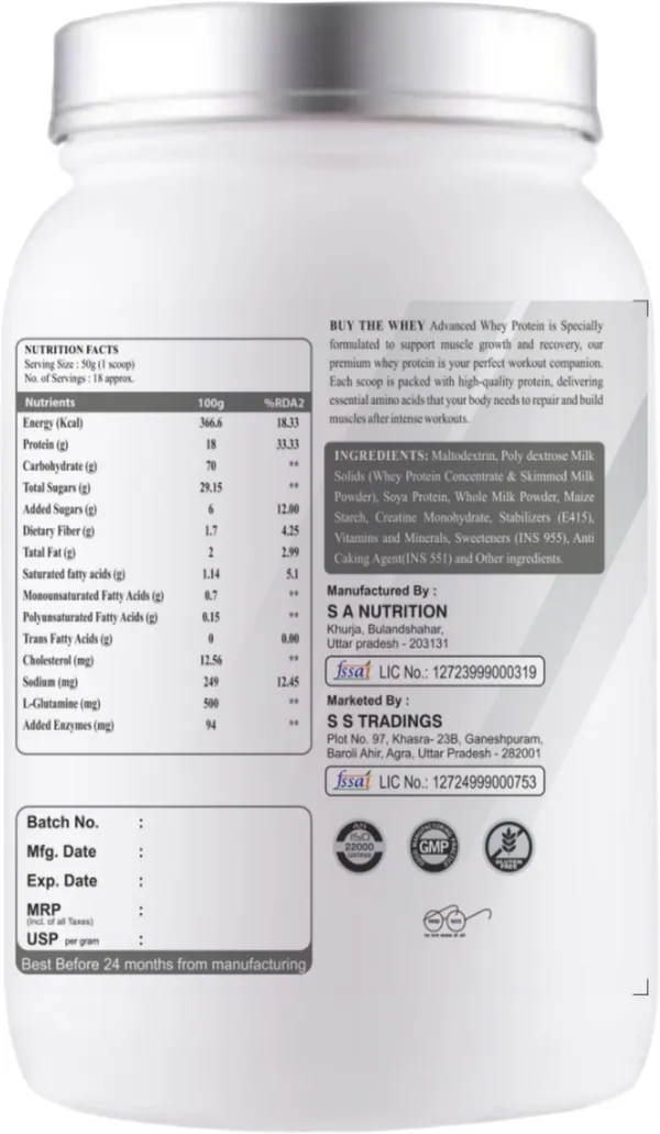 BUY_THE_WHEY_Real_Weight_Gainer_|_Lab_Tested_|_Pure_Gainer_|_For_Adults_With_Shaker_-_Weight_Gainers/Mass_Gainers_(900_g,_Strawberry)