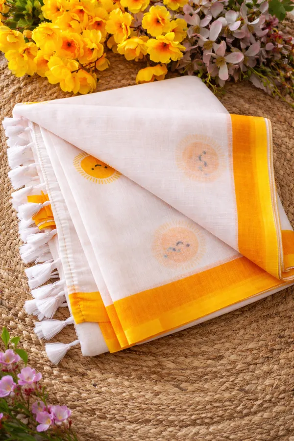 Sunshine_Bliss_White_Linen_Cotton_Saree_With_Yellow_Motifs