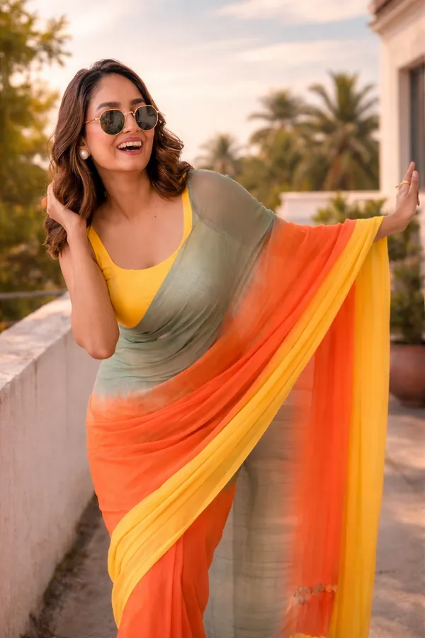 Vibrant_Sunset_Ombre_Saree_In_Yellow_Orange_Olive_Green