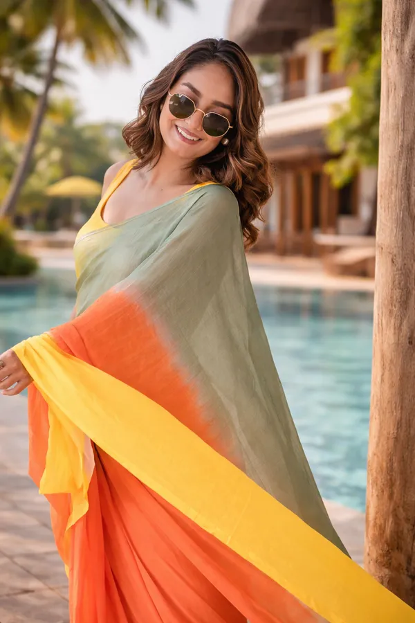 Vibrant_Sunset_Ombre_Saree_In_Yellow_Orange_Olive_Green
