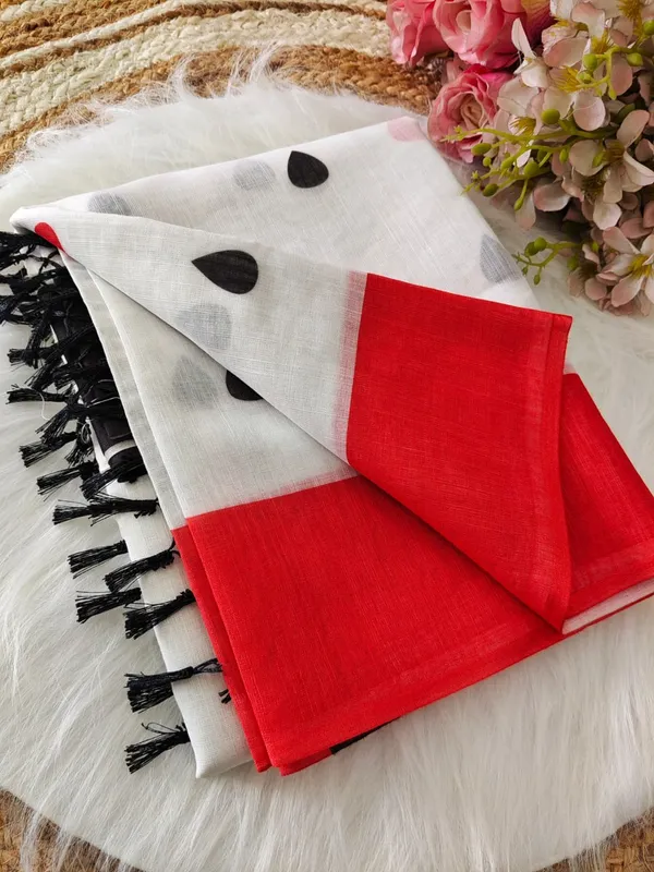 Off_White_Saree_With_Red_Abstract_Print_Contrast_Black_Border